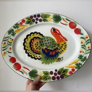 Vintage Enamel Turkey Tray